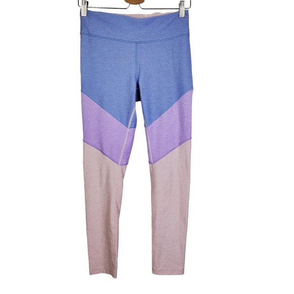 Outdoor Voices Tri Color Blue Purple Pink 7/8 Leggings Sz M - Picture 1 of 3